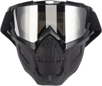 Productafbeelding van Motorbril Schedelmasker - Motorfiets masker - Offroad Rijden - Afneembaar Vizier - Verstelbaar - Zwart