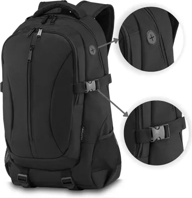 Produktbild von Zagatto Rucksack Laptopfach 17,3 Zoll A4 Reißverschluss Nylon Wasserabweisend Schwarz
