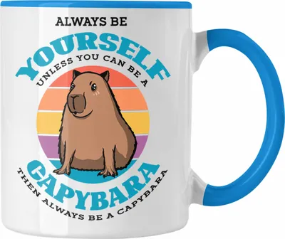 Produktbild von Trendation - Tasse Capybara-Spruch Geschenk für Capybara Liebhaber Geschenkidee (Blau)