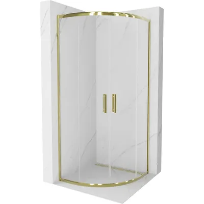 Obrázek produktu pro Mexen Rio půlkruhový sprchový kout 80 x 80 cm, Průhledné, Zlatá - 863-080-080-50-00