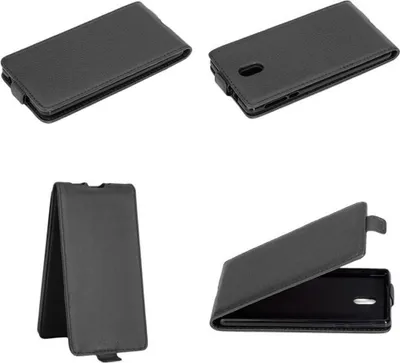 Obrázek produktu pro Cadorabo pouzdro pro Nokia 3 2017 Protective Cover in Black Flip obal na mobilní telefon Etui Faux Leather