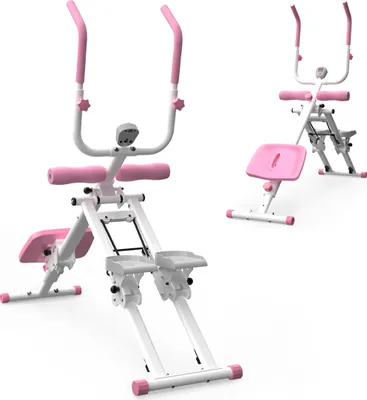 Produktbild von 2-in-1 Treppenstepper & Bauchtrainer – Foldbares Multifunktionsgerät Ganzkörper-Trainingsgerät für Home Gym, rosa