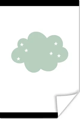 Produktbild von MuchoWow® Poster Wolke - Mädchen - Jungen - Sterne - Pastell - Kind 120x160 cm - Wandbilder