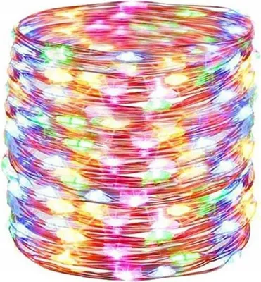 Productafbeelding van 100 LED-lampjes, multicolor, op batterijen