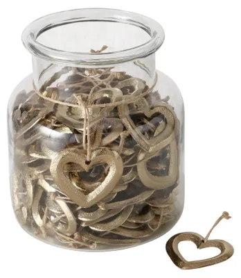 Image de Boltze Home Pendentif cœur en métal 5 x 5 cm Pot doré 96x