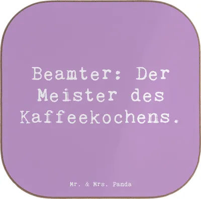 Produktbild von Mr. & Mrs. Panda Untersetzer Glas Spruch Beamter Kaffeemeister - Lavendeltraum - Geschenk, Beruf, Freude, Tassenuntersetzer, Geschenke mit Herz, gläseruntersetzer, Gläser