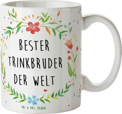 Produktbild von Mr. & Mrs. Panda Tasse Trinkbruder - Geschenk, Pott, Teetasse, Trinken, Kumpane, Kleinigkeit, Kaffeetasse, Becher, Kaffeebecher