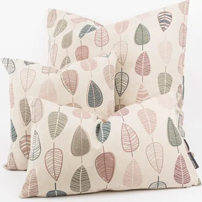Produktbild von Kissenhülle Scandi Retro Leaves  natur rosa div. Größen SCHÖNER LEBEN Größe 30x50cm (HxB) 30x50cm (HxB) Größe