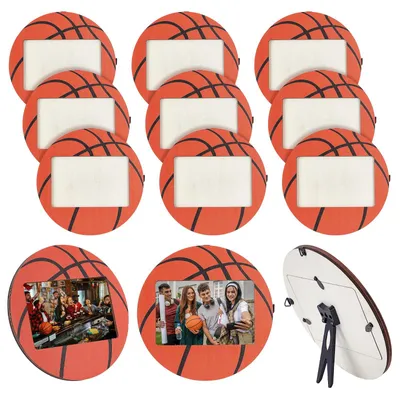 15er-Set Basketball-Fotorahmen aus Holz, rund, 20x20 cm