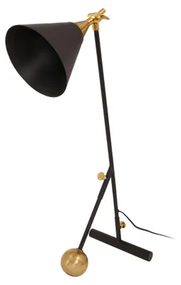 Obrázok produktu pre Stolná lampa Celeste, čierna a zlatá, vyrobená z železa a mosadze