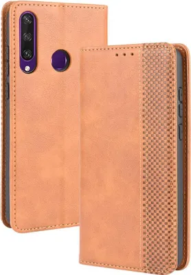 Produktbild von Huawei Y6P Hülle - Coverup Vintage Style Klapphülle - Braun