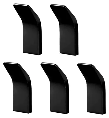 Produktbild von 5 Stück Handtuchhalter, ohne Bohren, Handtuchhaken Wandhaken, Haken für Bad Toilette Küche Büro Klebehaken, Schwarz