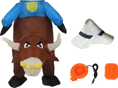 Immagine prodotto di Costume da toro gonfiabile per adulti divertente autista gonfiabile con soffiatore Halloween cosplay party dress toy