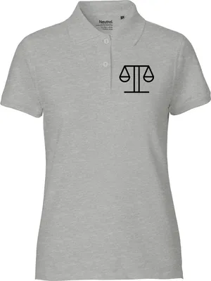 Produktbild von Huuraa Damen Polo Shirt Waage Sternzeichen Symbol XS Sport Grey Bio Baumwolle Fairtrade Poloshirt Geschenkidee