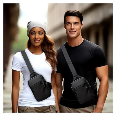 Produktbild von Brusttasche für Herren und Damen, Sling Crossbody Bag, Verstellbare Schultertasche, Wasserfeste Umhängetasche für Outdoor-Aktivitäten