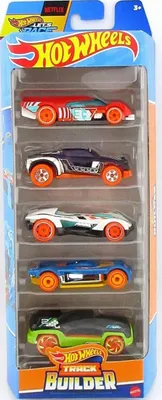 Produktbild von Hot Wheels Track Builder Fahrzeug-Set 5er-Pack HTV52