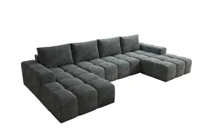 Produktbild von Moebelfest Sienna Ecksofa U-Form Couch Dunkel Grau Webstoff