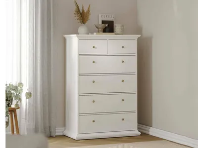 Image de Gaetana - Commode, 96x49x139h cm Blanc, 6 Tiroirs