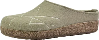 Produktbild von Haflinger Damen Hausschuh Filz Clog Pantoffel Stickerei Grizzly Mikado 741040, Größe:42 EU, Farbe:Grau