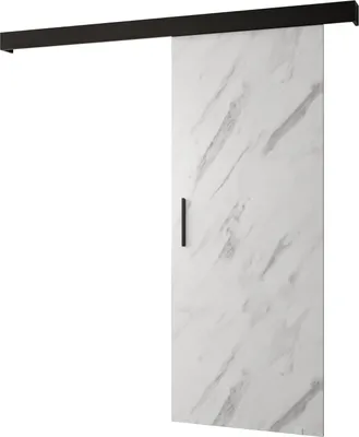 Produktbild von MEBLE KRYSPOL  Schiebetürsystem SALWADOR 1 mit Schienenabdeckung, Einbautüren, 90x204cm, Weißer Marmor