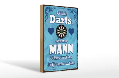 Produktbild von Holzschild  ich liebe Darts aber meine Mann ist Treffer Lebens, 30x20 cm, Holzschilder Spruch Sport Hobby