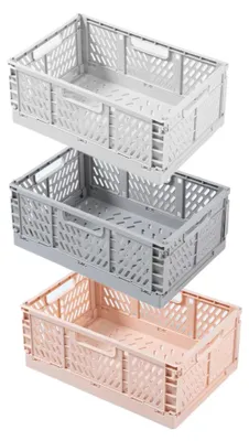 Faltbare Aufbewahrungsboxen, 3 Stück, 30x20x12 cm, stapelbar