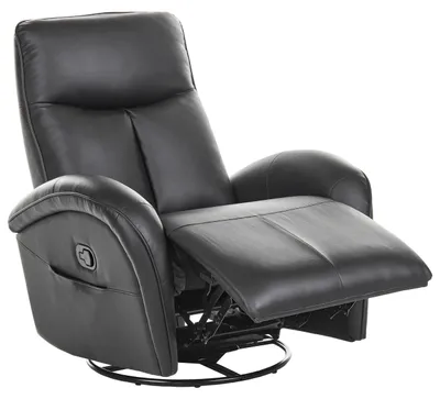 Produktbild von BELIANI Relaxsessel Schwarz aus Kunstleder Manuell Verstellbar mit Schaukelfunktion Drehfunktion Fußstütze Modernes Design Fernsehsessel Wohnzimmer