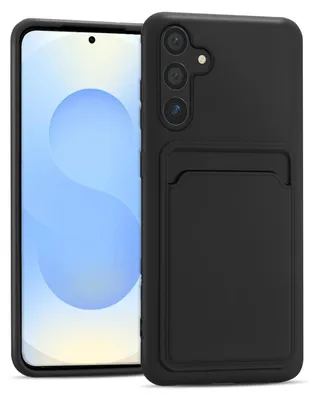 Produktbild von Conie Schutzhülle für Samsung Galaxy A36 5G mit Kartenfach Tasche Case Cover Bumper Silikon Hülle in Schwarz
