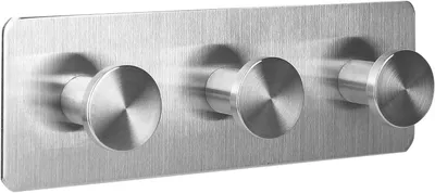 Zdjęcie produktu dla Wieszak na ręczniki bez wiercenia, samoprzylepny, stal nierdzewna (szczotkowana), 135 mm, do łazienki, kuchni