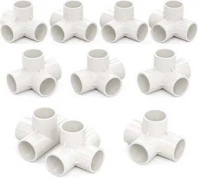 Imagen del producto de Conector en T de PVC, de 10 unidades, con rosca de 1/2 pulgada, en forma de cubo, para tuberías de agua y mangueras de jardín