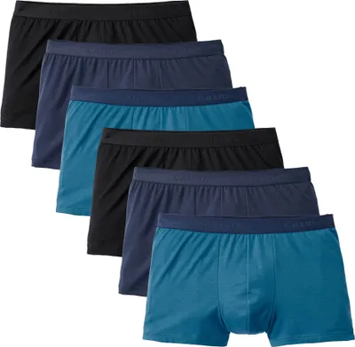 Produktbild von CALIDA Herren Boxershorts, 6er Pack - Natural Benefit, Elastikbund, Single Jersey Schwarz/Blau XL (56)