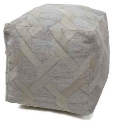 Immagine prodotto di Pouf a cubo Chimera in pelle avorio