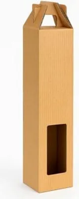 Zdjęcie produktu dla Eleganckie Pudełko Karbowane Ozdobne Na Prezent na butelkę wina - 90x90x315 mm