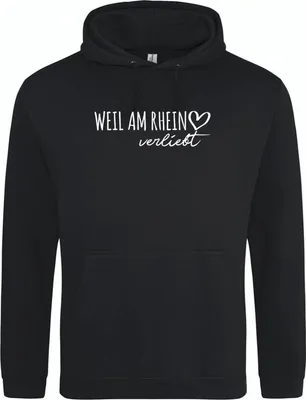 Produktbild von Huuraa Sweatshirt Weil am Rhein verliebt Geschenk Pullover Deep Black Größe S Vegan Weil am Rhein Mode