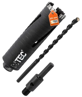 Produktbild von Diamant Bohrkrone NEXT GENERATION Ø 52 mm mit 6-kant Adapter 100 mm & Zentrierbohrer Nutzlänge 180 mm Segmenthöhe 10 mm Beton MaDiamant Bohrkrone NEXT GENERATION M16 Ø mm Nutzlänge 180 mm Segmenthöhe 10 mm Beton Mauerwerk Poroton Ziegel Porenbeton Tonrohr