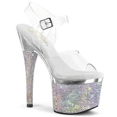 Produktbild von ESTEEM-708DM Damen Sandale von Pleaser, Transparent Silber , EU 35, US 5