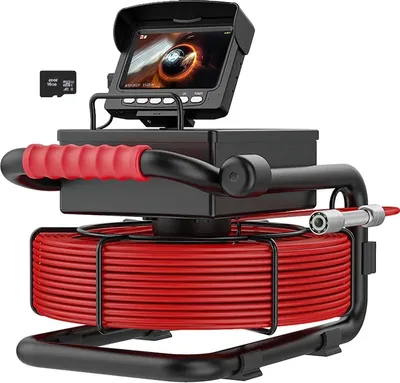 Obrázek produktu pro Kamera pro kontrolu kanalizačního potrubí, 4,3" monitor, HD 1200TVL, s DVR 22 mm, 50 m