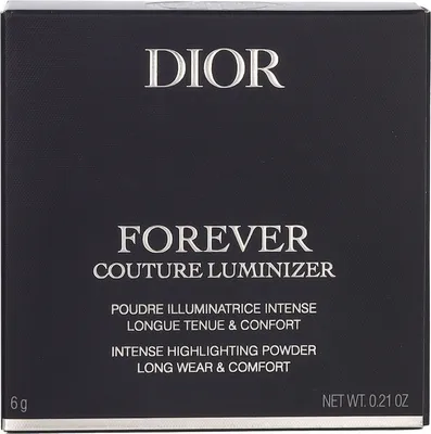 The image shows the packaging of a Dior Forever Couture Luminizer highlighting powder.
