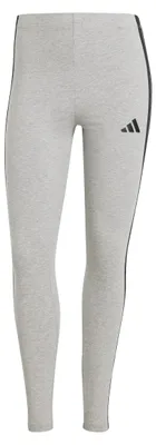 Produktbild von adidas Damen Essentials 3-Stripes Baumwolle Leggings Tights, medium grey heather/bl
