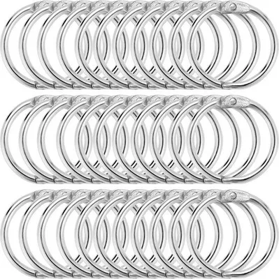 Image de Unyqoos® Anneaux de reliure de 20 mm – Coffret de 100 pièces, anneaux métalliques plaqués argent (diamètre intérieur 20 mm / diamètre extérieur 25 mm), pour classeurs à feuilles volantes, albums photo et scrapbooking