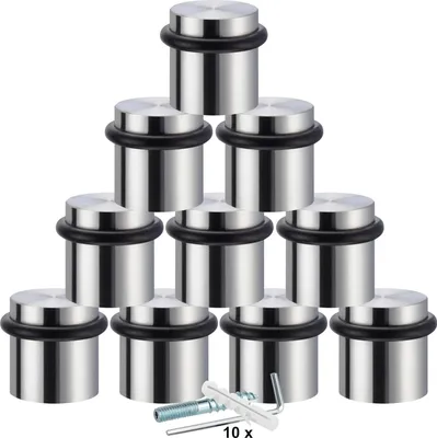 Produktbild von 10 X PLURI Premium Türstopper Boden Edelstahl- zum Schrauben,  Bodentürstopper, Bodentürpuffer  [10er Set]