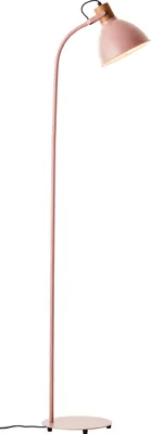Zdjęcie produktu dla BRILLIANT prosta lampa podłogowa Erena w kolorze różowym | włącznik nożny | obrotowa głowica | wysokość 150cm | metal/drewno | 1x E27 max. 40W