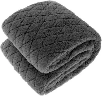 Immagine prodotto di Coperta in pile Unyqoos® (modello plaid) taglia XL, 220 x 240 cm, poliestere – grigio scuro