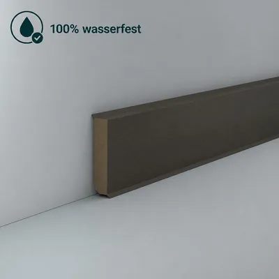 Produktbild von Sockelleiste Kunststoff 12 x 60 Hartschaum Titan PVC Dichtlippe Feuchtraum