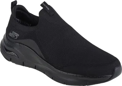 A single black Skechers Arch Fit-Ascension shoe shown from a side-diagonal angle against a white background.