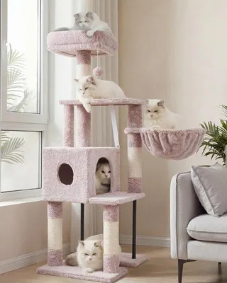 Produktbild von Famanu Katzenbaum 125 cm - Katzenkratzbaum mit stabiler Stahlkonstruktion und weichem Plüschplatz
