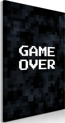 Produktbild von Vliesstoff Leinwandbild - Pixel Game Over 80x120 cm Streetart i-A-0213-b-a