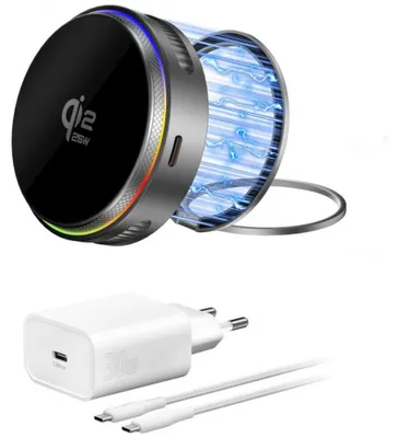 Zdjęcie produktu dla 4smarts 541761, Automatyczna, Wewnętrzna, USB, Bezprzewodowe ładowanie, Szary