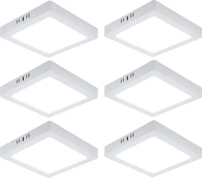 Produktbild von 6er Set LED Deckenleuchte, Aufbau-Panel, Kunststoff, weiß, L 21,4 cm
