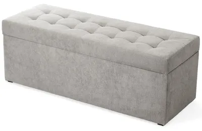 Obrázek produktu pro MG Design, šedá podložka/puf, 45x120 cm - s úložným prostorem 140 litrů, nosnost až 300 kg, stabilní a snadno udržovatelná, vhodná do obývacího pokoje, ložnice a chodby